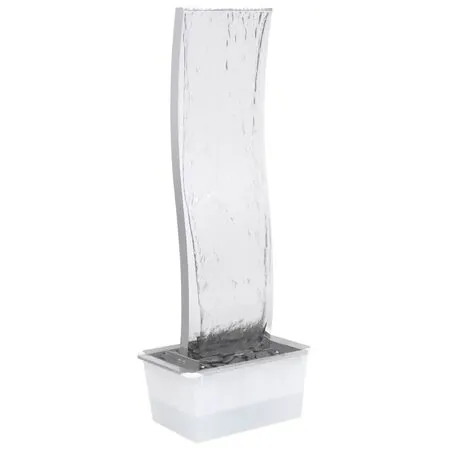  Fântână de grădină cu pompă, 130 cm, oțel inoxidabil, curbat