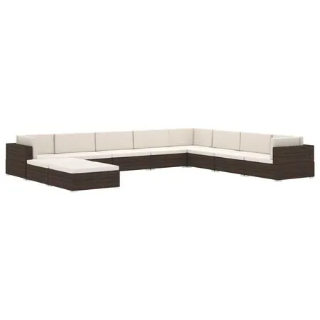  Scaun modular de mijloc, 1 buc., gri, poliratan, cu perne