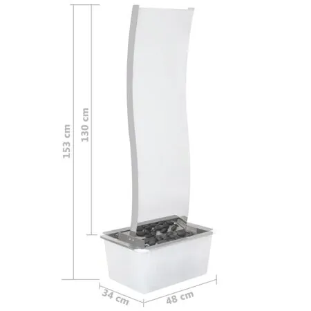  Fântână de grădină cu pompă, 130 cm, oțel inoxidabil, curbat