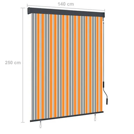  Jaluzea tip rulou de exterior, galben și albastru, 140 x 250 cm