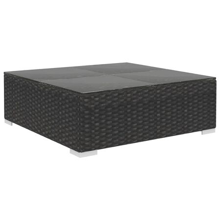  Set mobilier de grădină cu perne, 8 piese, negru, poliratan