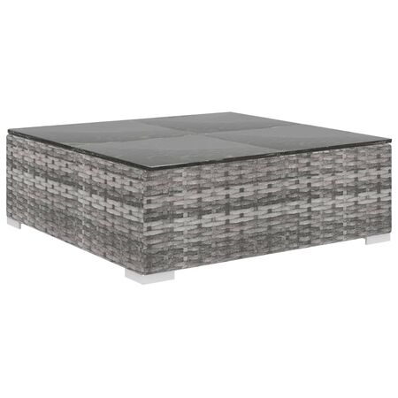  Set mobilier de grădină cu perne, 5 piese, gri, poliratan