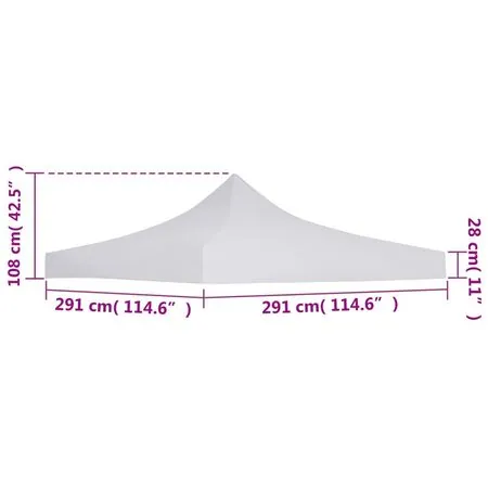  Acoperiș cort de petrecere, alb, 3 x 3 m