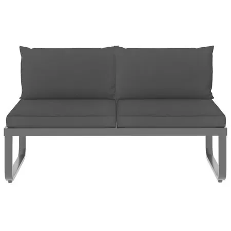  Set canapea de grădină colțar cu perne, 5 piese, aluminiu, WPC