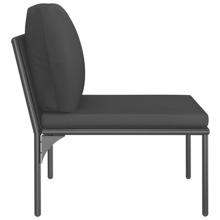  Set mobilier de grădină cu perne, 6 piese, negru, PVC