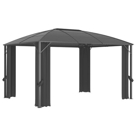  Pavilion cu perdele, antracit, 400 x 300 x 265 cm