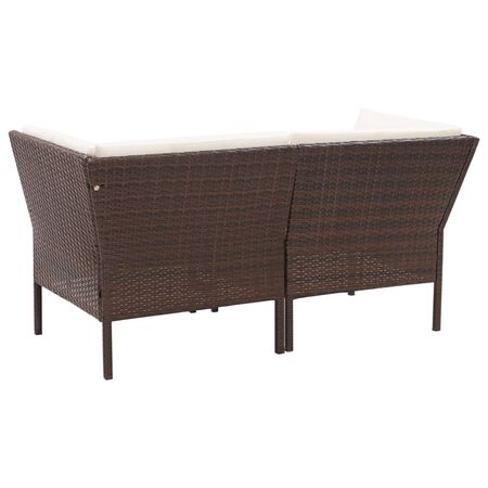  Set mobilier de grădină cu perne, 6 piese, maro, poliratan