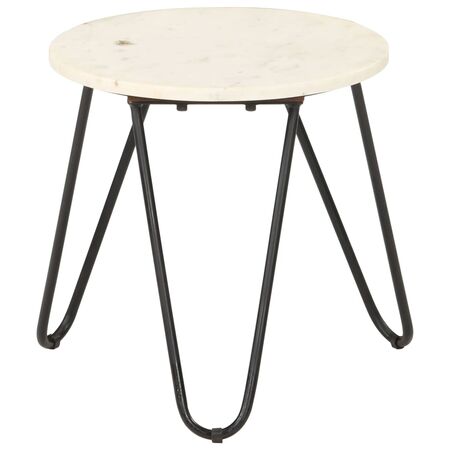  Măsuță de cafea alb 40x40x40 cm piatră naturală aspect marmură