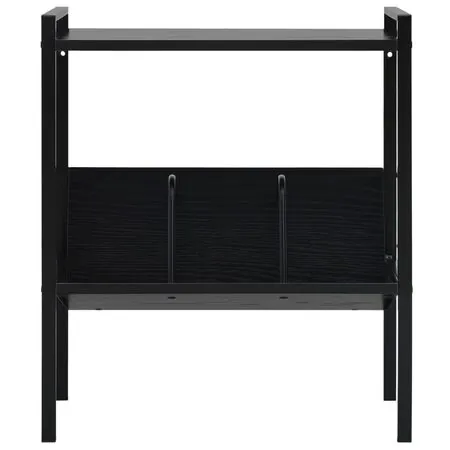  Etajeră cărți 2 rafturi, negru, 52x28x59 cm, lemn prelucrat
