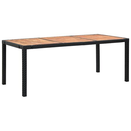  Set mobilier de exterior cu perne, 9 piese, negru, poliratan
