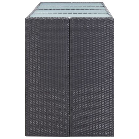  Set mobilier de bar de exterior, negru, poliratan