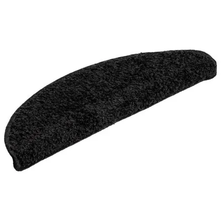  Covorașe pentru trepte scară, 15 buc., negru, 56x17x3 cm