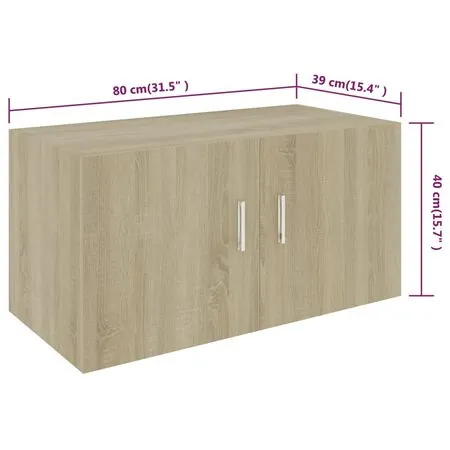  Dulap montat pe perete stejar Sonoma 80x39x40cm lemn prelucrat
