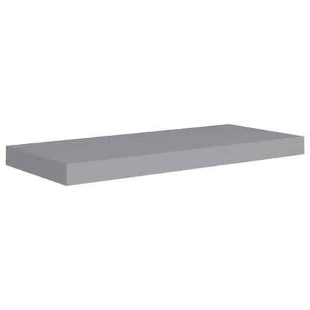  Rafturi de perete suspendate, 2 buc., gri, 60x23,5x3,8 cm, MDF