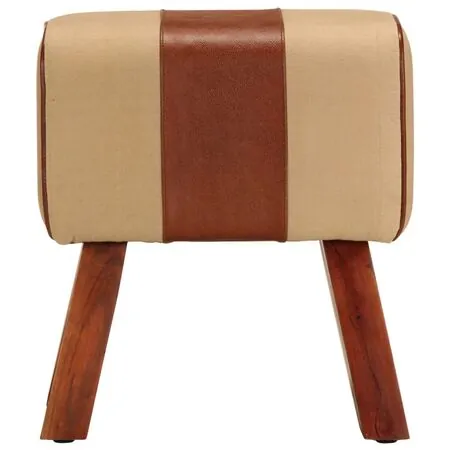  Bancă Bok gimnastică maro 38 cm piele naturală/lemn masiv mango