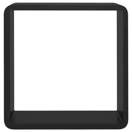  Rafturi de perete cub, 3 buc., negru, MDF