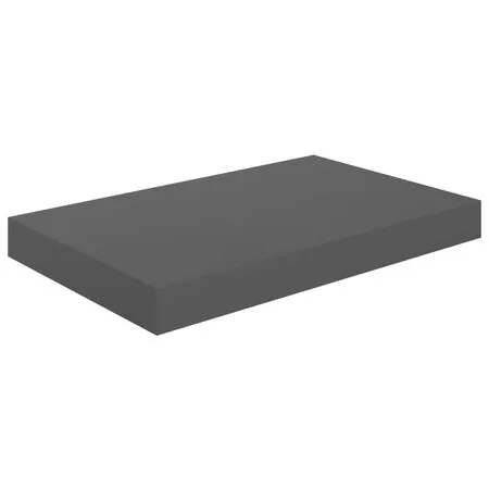  Rafturi de perete, 4 buc., gri extralucios, 40x23x3,8 cm, MDF