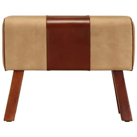  Bancă Bok gimnastică maro 58cm piele naturală/lemn masiv mango
