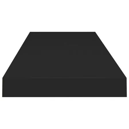  Raft de perete suspendat, negru, 80x23,5x3,8 cm, MDF