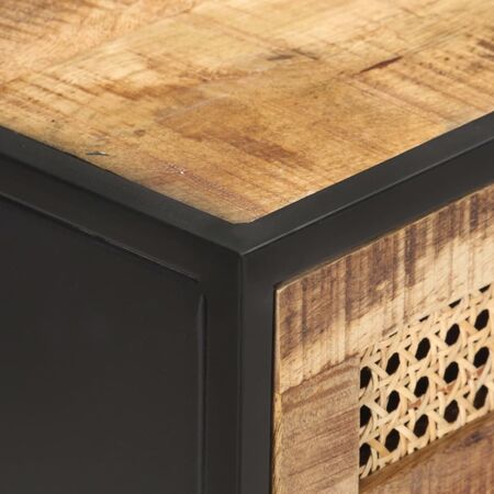  Masă consolă 100x35x75 cm lemn mango nefinisat/trestie naturală