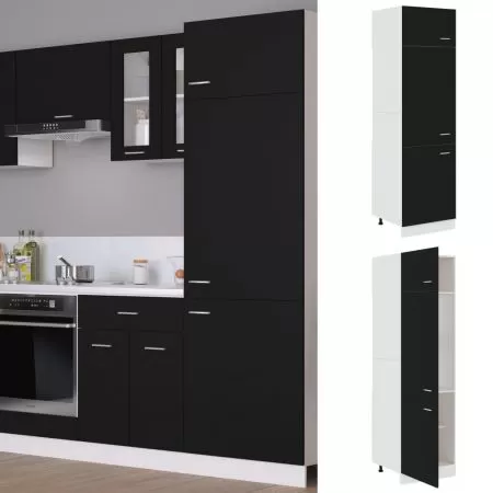  Dulap de frigider “Lyon”, negru, 60x57x207 cm, lemn prelucrat