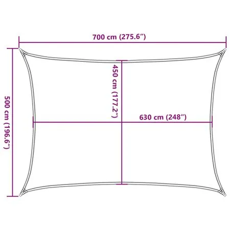  Pânză parasolar, cărămiziu, 5x7 m, HDPE, 160 g/m²