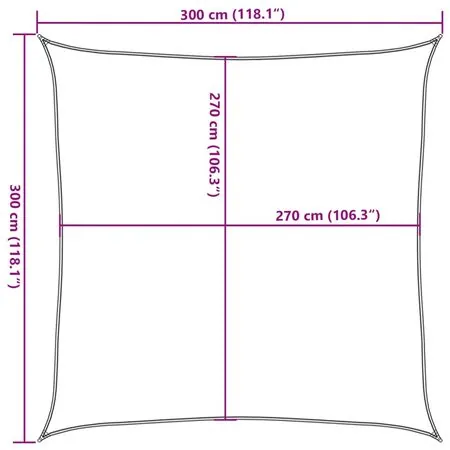  Pânză parasolar, cărămiziu, 160 g / m² , 3x3 m, HDPE