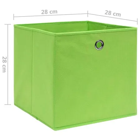  Cutii depozitare, 10 buc., verde, 28x28x28 cm, material nețesut