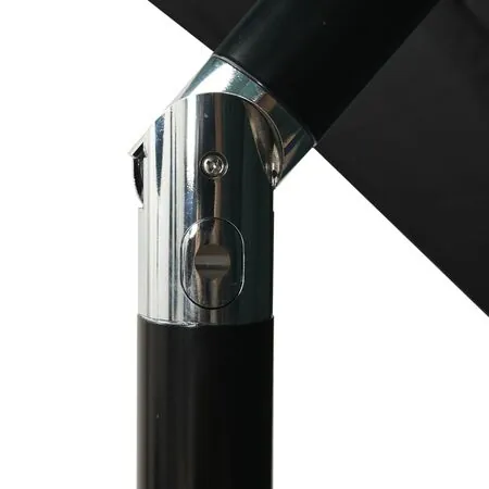  Umbrelă de soare 3 niveluri, stâlp aluminiu, negru, 2,5x2,5 m