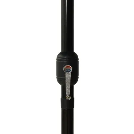  Umbrelă de soare 3 niveluri, stâlp aluminiu, negru, 2,5x2,5 m