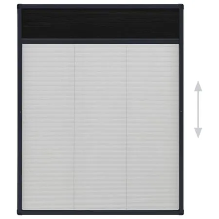 Plasă insecte plisse de ferestre, antracit, 60x80 cm, aluminiu