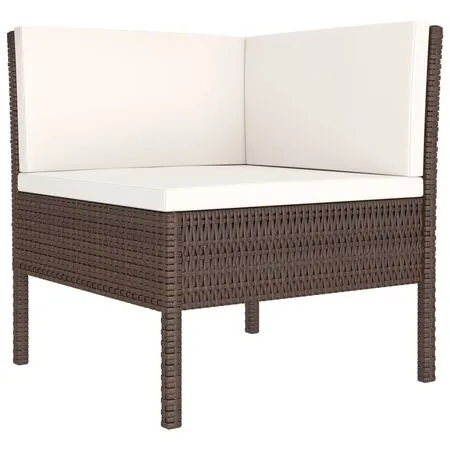  Set mobilier de grădină cu perne, 4 piese, maro, poliratan