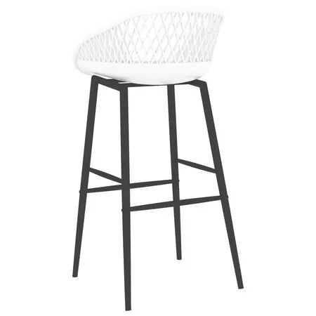  Set mobilier de bar, 5 piese, negru și alb