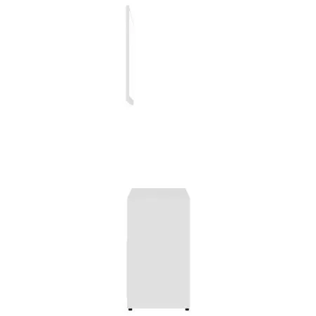  Set mobilier de baie, 3 piese, alb, lemn prelucrat