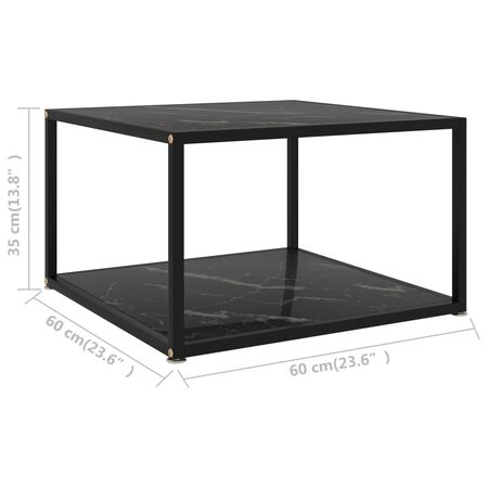  Măsuță de cafea, negru, 60x60x35 cm, sticlă securizată