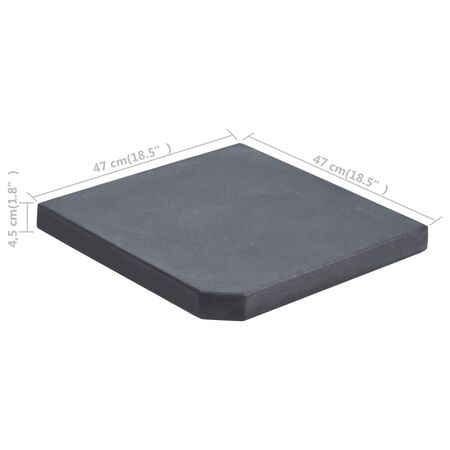  Placă de greutate umbrelă, negru, granit, 25 kg, pătrat