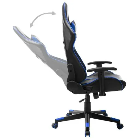  Scaun de jocuri, negru și albastru, piele artificială