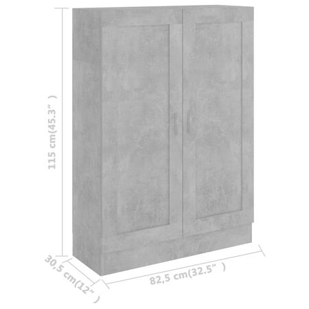  Bibliotecă, gri beton, 82,5 x 30,5 x 115 cm, lemn prelucrat
