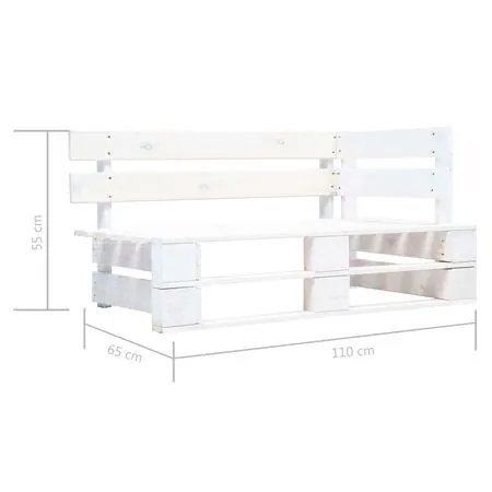  Set mobilier din paleți cu perne, 6 piese, alb, lemn pin tratat