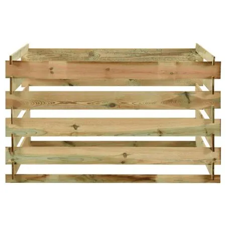  Compostor de grădină din șipci 120x120x70 cm lemn de pin tratat