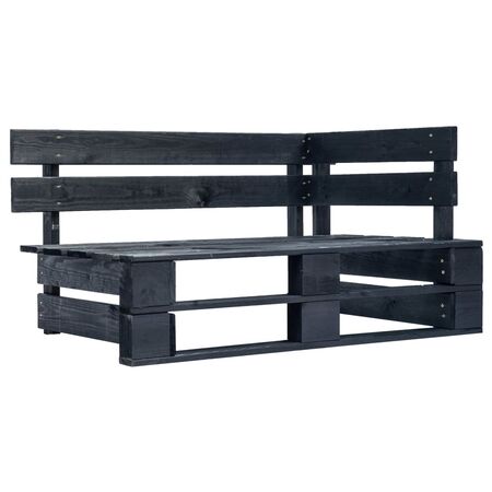  Set mobilier paleți cu perne, 4 piese, negru, lemn pin tratat