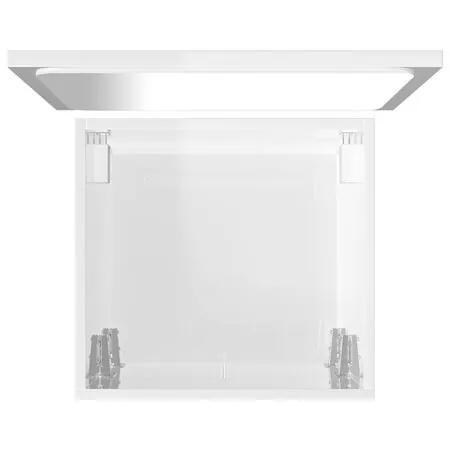  Set mobilier de baie, 2 piese, alb extralucios, lemn prelucrat