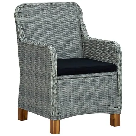  Set mobilier de grădină, 9 piese, gri deschis