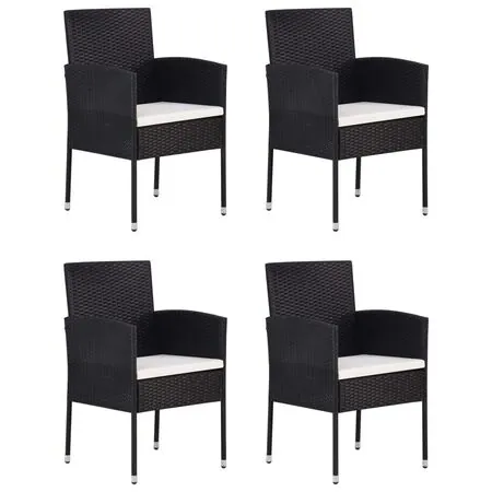  Set mobilier de grădină, 5 piese, negru