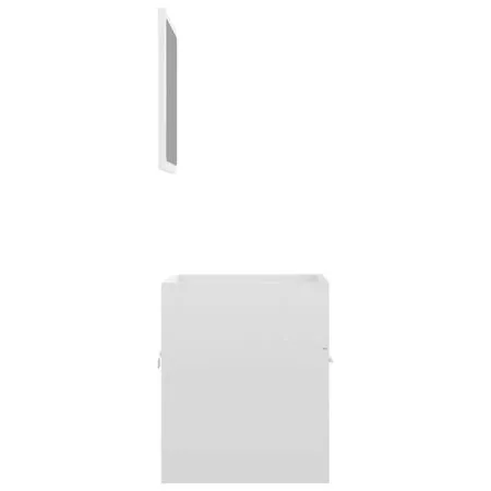  Set mobilier de baie, 2 piese, alb extralucios, lemn prelucrat