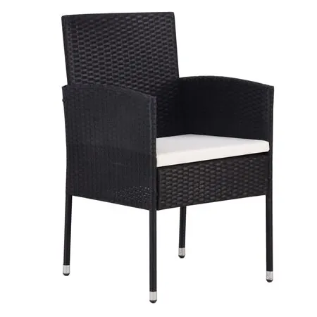  Set mobilier de grădină, 5 piese, negru