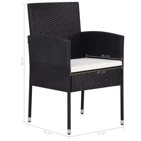  Set mobilier de grădină, 5 piese, negru