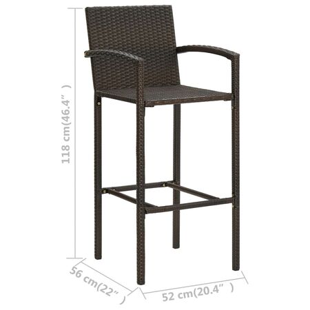  Set mobilier bar de grădină, 9 piese, maro