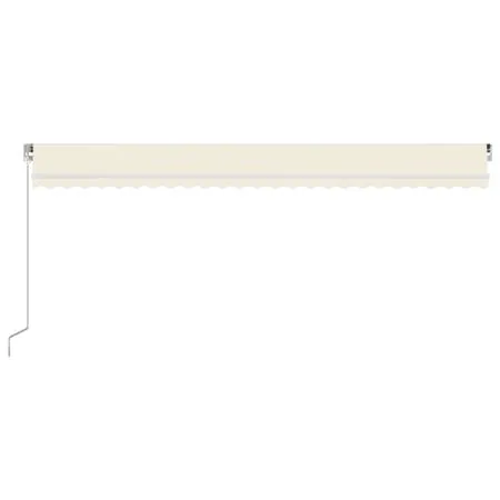  Copertină retractabilă manual cu LED, crem, 600x350 cm