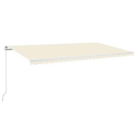  Copertină retractabilă manual cu LED, crem, 600x350 cm